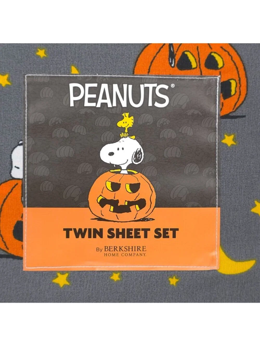 Peanuts Snoopy & Woodstock Twin Sheet Set Halloween By Berkshire With Pumpkins
